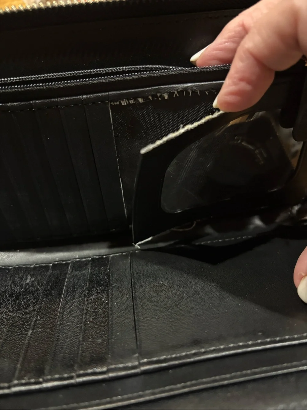 kate spade Black Leather Pebble Wristlet